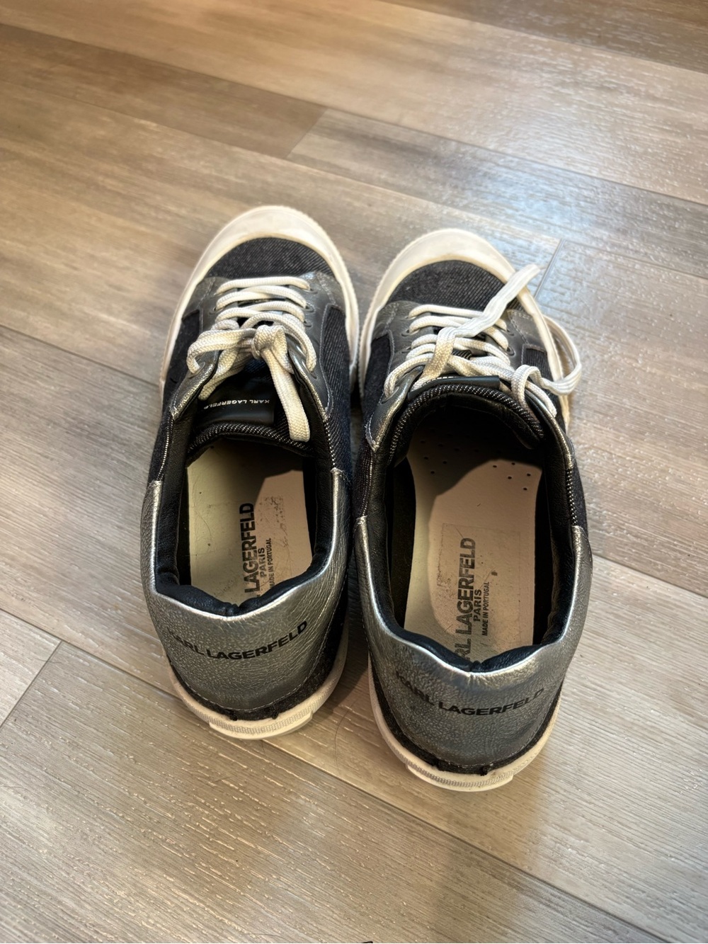 Karl Lagerfeld Black and White Low-Top Sneakers